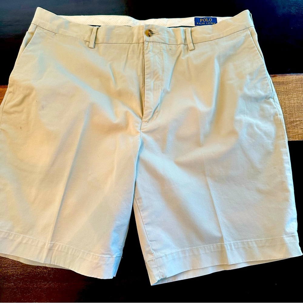 Polo Ralph Lauren Classic Fit Stretch 9" Inseam Twill Khaki Shorts Size 38